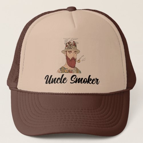 Uncle Smoker cartoons characters animated Trucker Hat