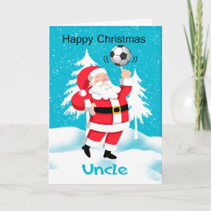 Uncle Soccer / Football Christmas Greeting Card