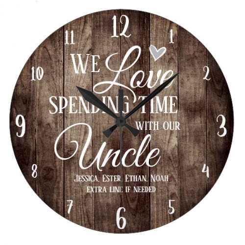 Uncle Spending Time with Custom Name Large Clock
