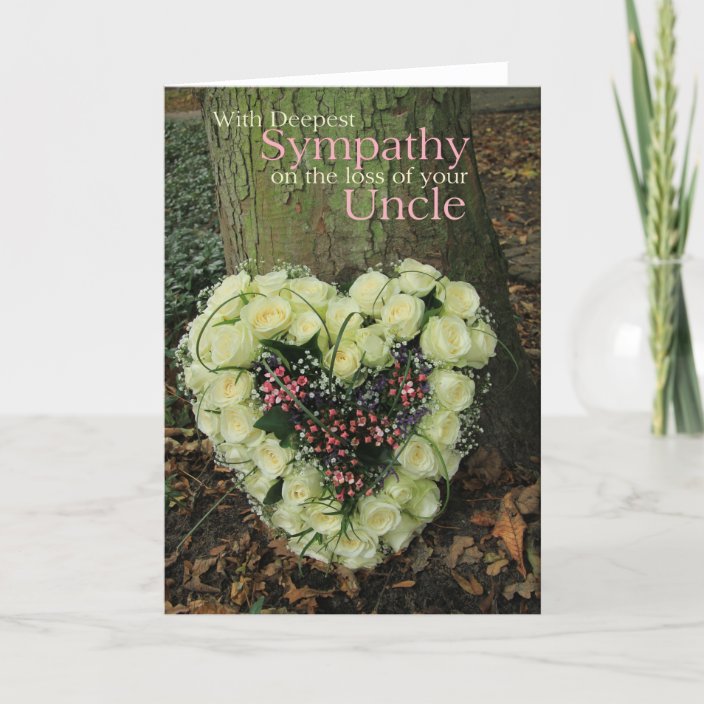 Uncle Rip Flower Card Uncle Sympathy card with Roses | Zazzle.com
