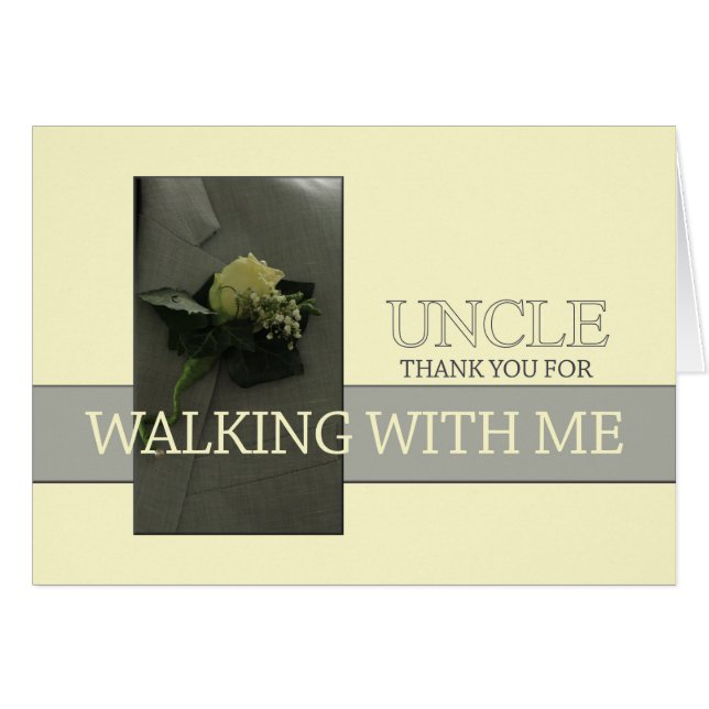 Uncle    Thanks for Walking me down Aisle Cards (Front Horizontal)