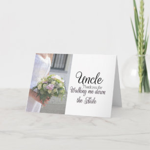 Uncle Thanks for Walking me down Aisle Letterpress Thank You Card