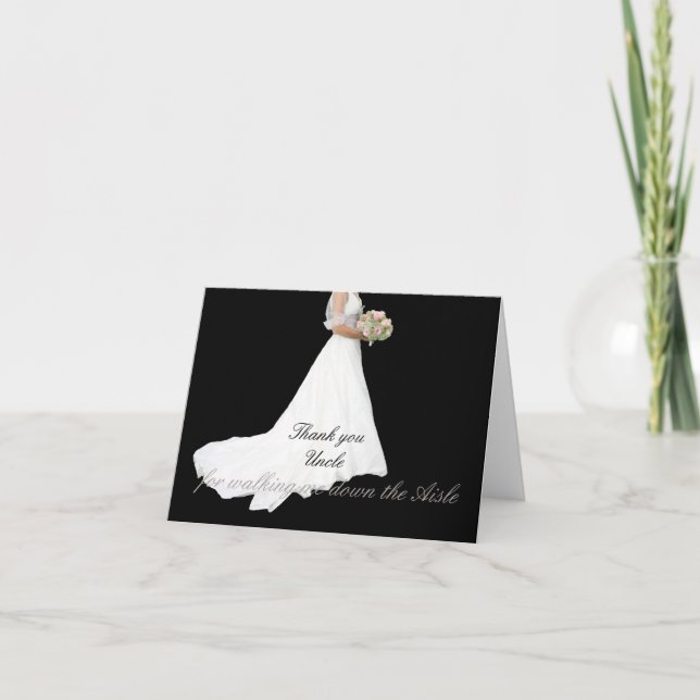 Uncle    Thanks for Walking me down Aisle Thank You Card (Front)