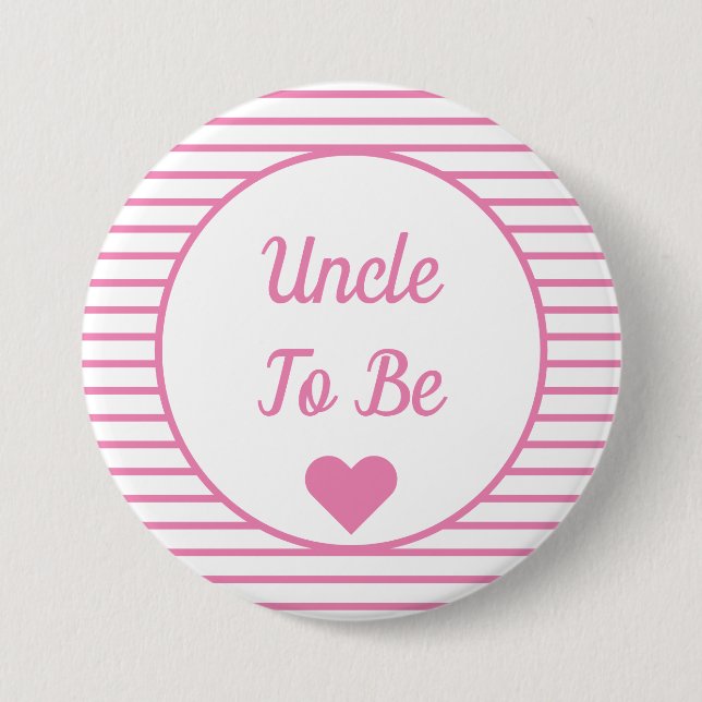Uncle To Be Baby Shower Button (Front)