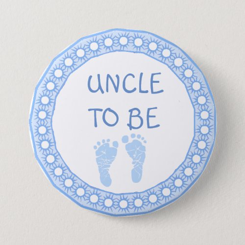 Uncle to be Blue Boy Baby Shower button