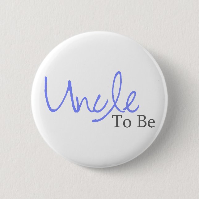 Uncle To Be (Blue Script) Pinback Button (Front)