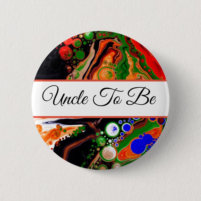 Uncle To Be | Boy's  Baby Shower  Button (Front)