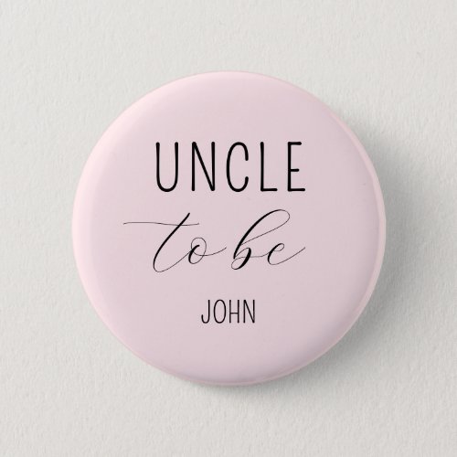 Uncle to Be Pink Baby Shower Button