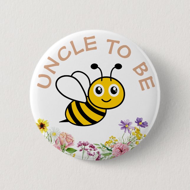 Uncle To Be Sweet As Can Bee Button (Front)