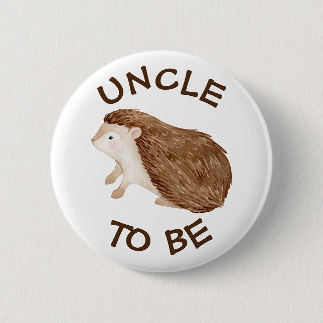Uncle to be Woodland Animals Baby Shower Button (Front)