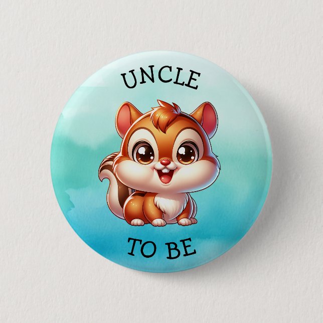 Uncle To Be | Woodland Creatures Baby Shower But Button (Front)