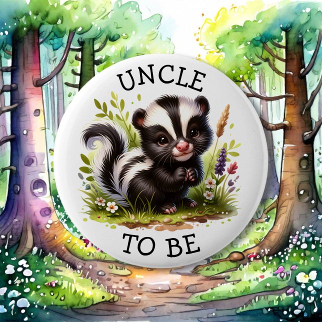 Uncle to be | Woodland Themed Baby Shower  Button (Creator Uploaded)