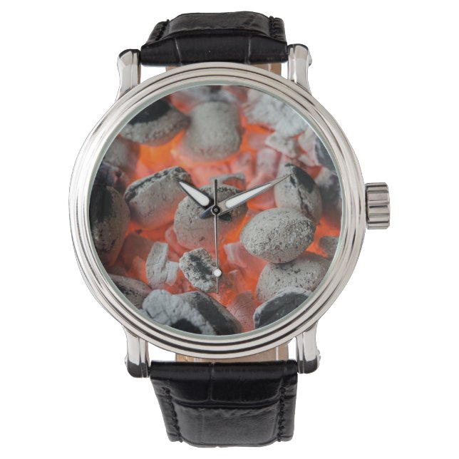 Uncle Tony's BBQ Charcoal Briquettes Wrist Watch (Front)