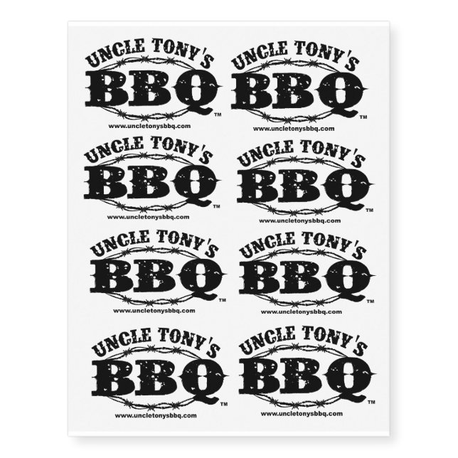 Uncle Tony's BBQ Team Temporary Tattoos (Front)