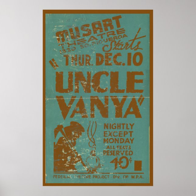Uncle Vanya Vintage Theater Poster (Front)