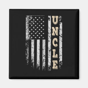 Uncle Vintage American Flag Fathers Day 4th Of Jul Magnet