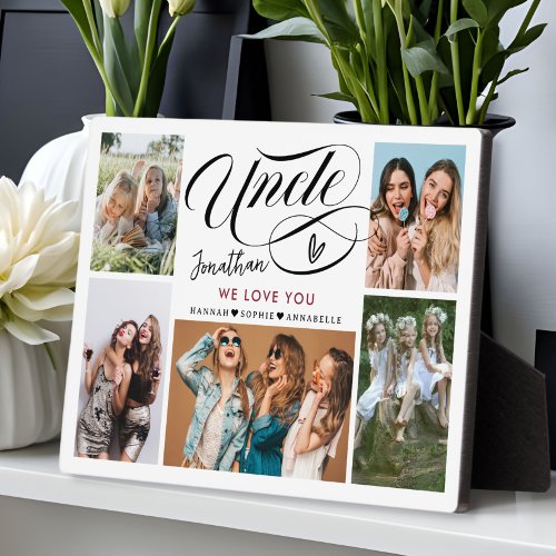 Uncle We Love You Photo Collage Plaque