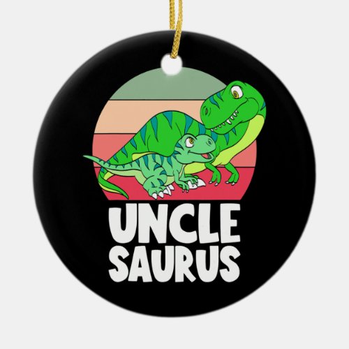 Uncleaurus Dinosaur Uncle Saurus TRex Sunset Ceramic Ornament