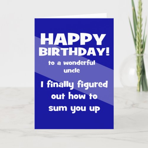 uncles birthday greeting card