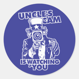 Uncle's Cam is Watching You Classic Round Sticker