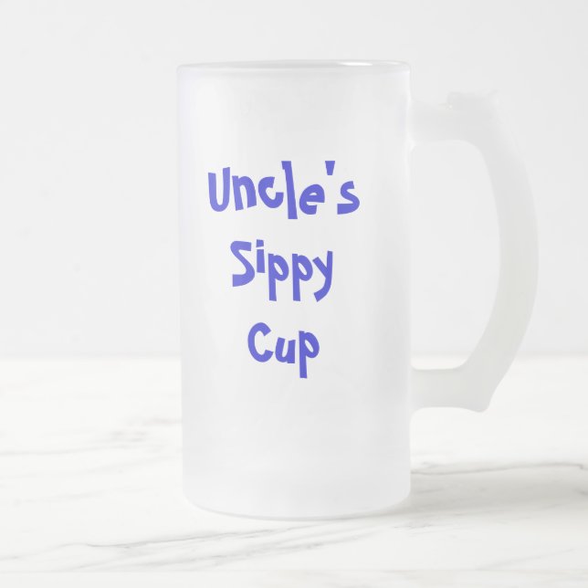 Uncle's sippy cup/stein/mug frosted glass beer mug (Right)