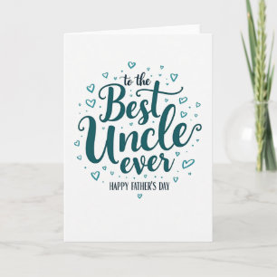 Uncles Teal Fathers Day Card
