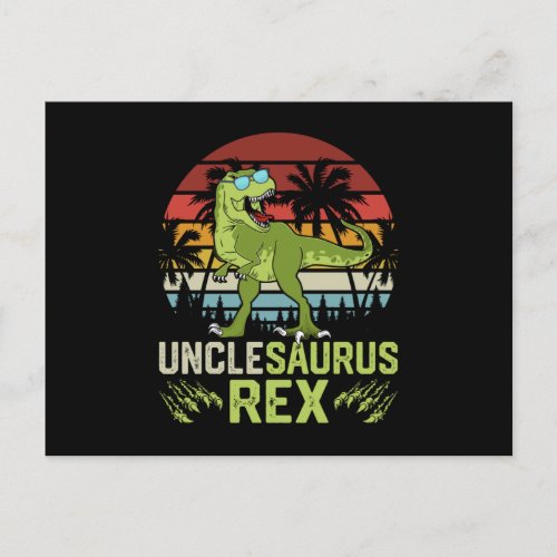 Unclesarurus Rex  Cool Retro Dinosaur Design Postcard