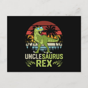 Unclesarurus Rex Cool Retro Dinosaur Design Postcard