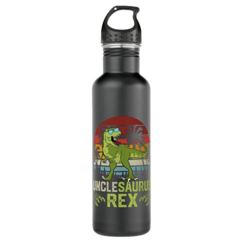 Unclesarurus Rex  Cool Retro Dinosaur Design Stainless Steel Water Bottle