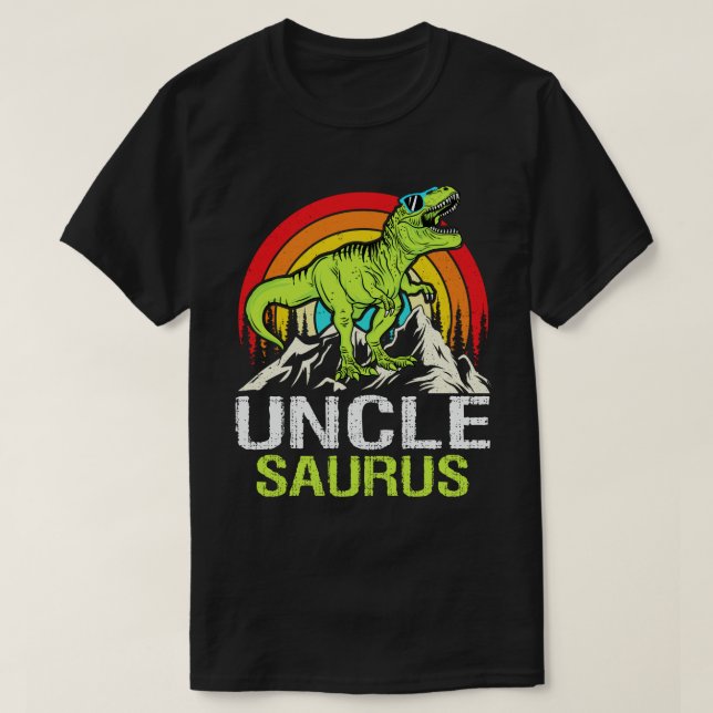 Unclesaurus Dinosaur Uncle Saurus Father's Day T-Shirt (Design Front)