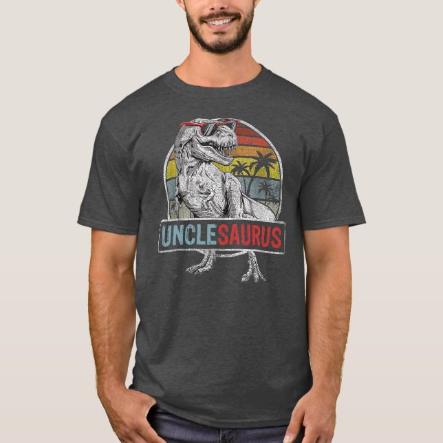 Unclesaurus Funny T Rex Dinosaur Uncle saurus T-Shirt (Front)