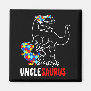 Unclesaurus T Rex Dinosaur Autism Awareness Uncle  Magnet