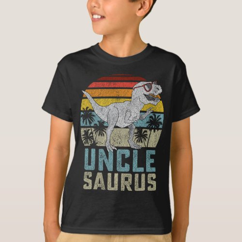 Unclesaurus T Rex Dinosaur Uncle Saurus Family Mat T_Shirt