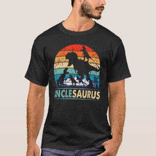 Unclesaurus T Rex Uncle Dinosaur 3 Kids Funny Fath T-Shirt