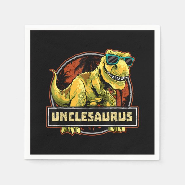 Unclesaurus T rex Uncle Saurus Dinosaur Napkins (Front)