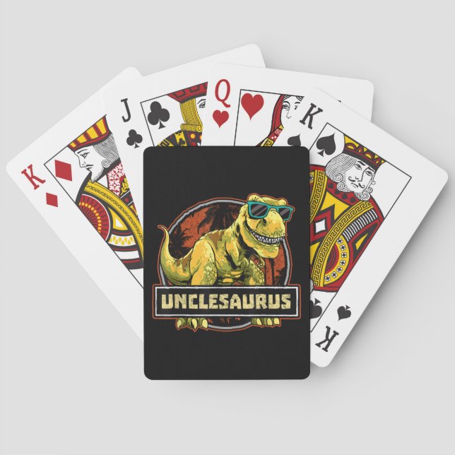 Unclesaurus T rex Uncle Saurus Dinosaur Poker Cards (Back)