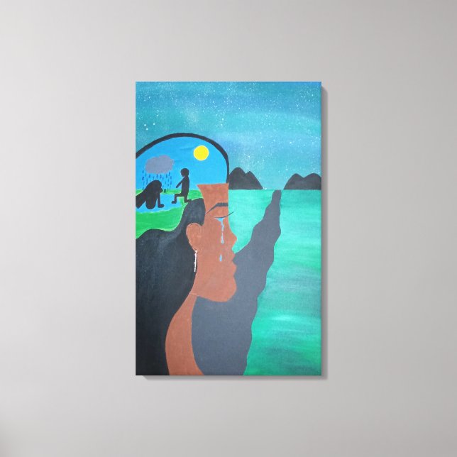 Uncomfortable Cranium Canvas Print (Front)