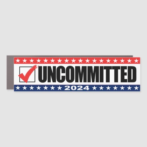 Uncommitted 2024 _ Anti Trump Joe Biden Car Magnet