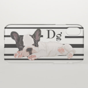 Uncommon IPhone 7 Clear Boston Terrier Pup Asleep X Case