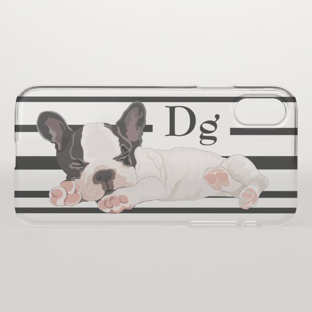 Uncommon IPhone 7 Clear Boston Terrier Pup Asleep Case (Back (Horizontal))