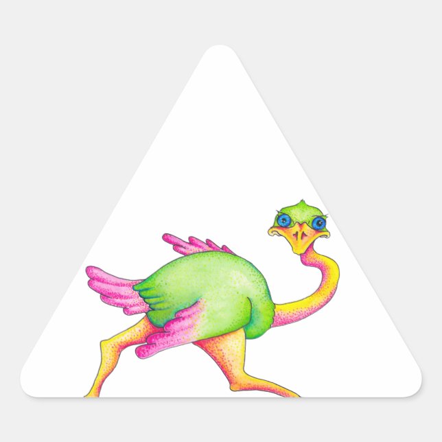 Uncommon Ostrich Triangle Sticker (Front)