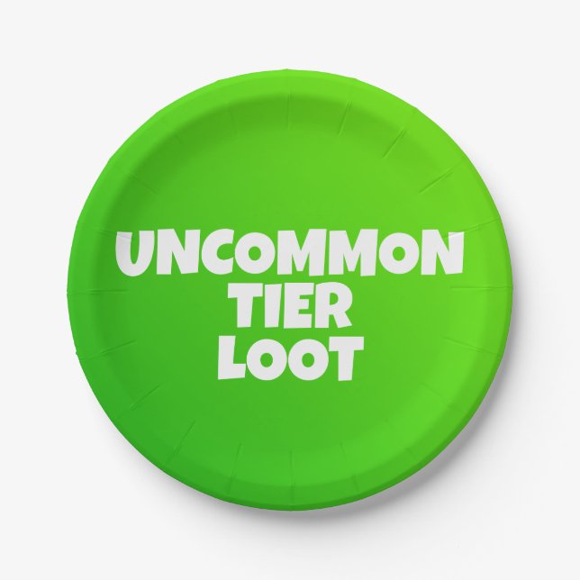 Uncommon Tier Loot Gamer Paper Plate (Front)