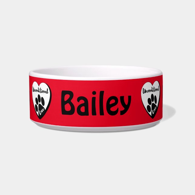 Unconditional Love 2 Ceramic Pet Bowl (Front)