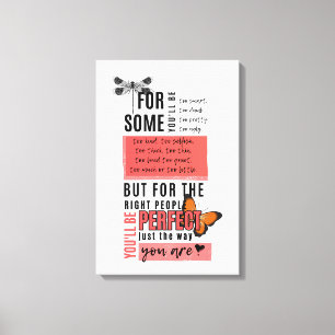 Unconditional love & acceptance friendship quote canvas print