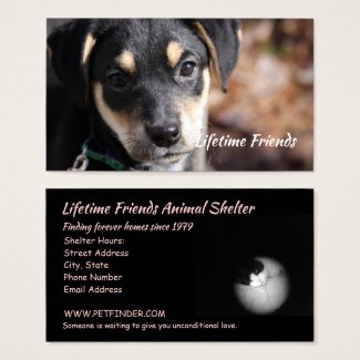 Unconditional Love Animal Shelter Business Card
