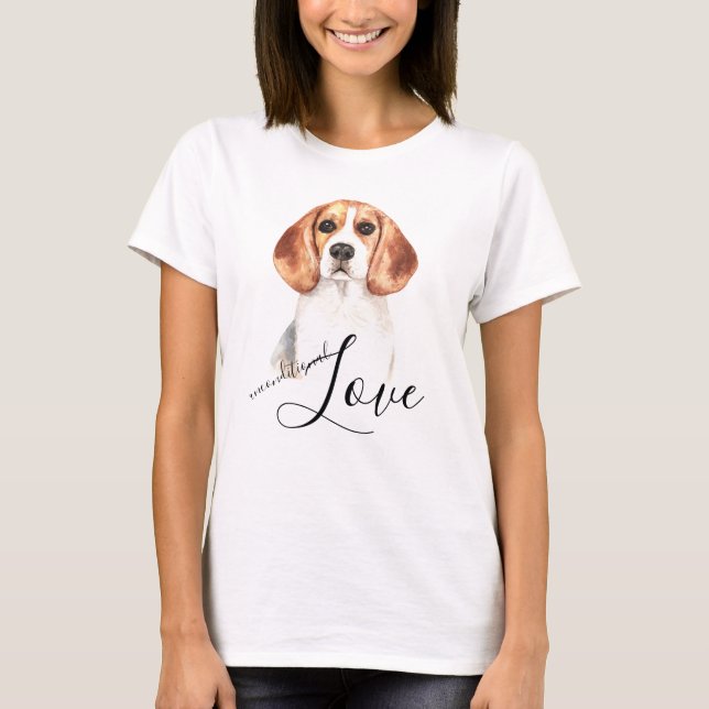 Unconditional Love Beagle Dog Portrait T-Shirt (Front)