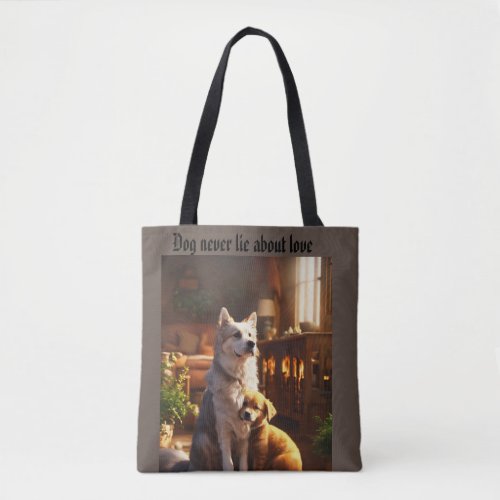 Unconditional Love Dogs Never Lie Tote Bag