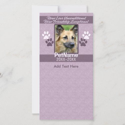 Unconditional Love Pet Sympathy Custom