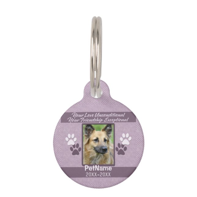 Unconditional Love Pet Sympathy Custom ID Tag (Front)