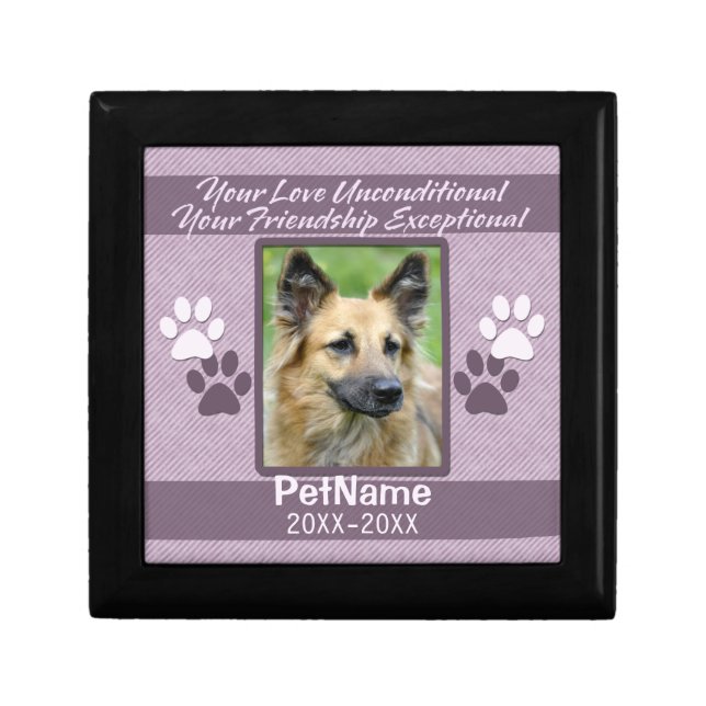 Unconditional Love Pet Sympathy Custom Keepsake Box (Front)